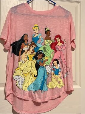 Disney Girls' Pink Short Sleeve Princess Graphic Tee